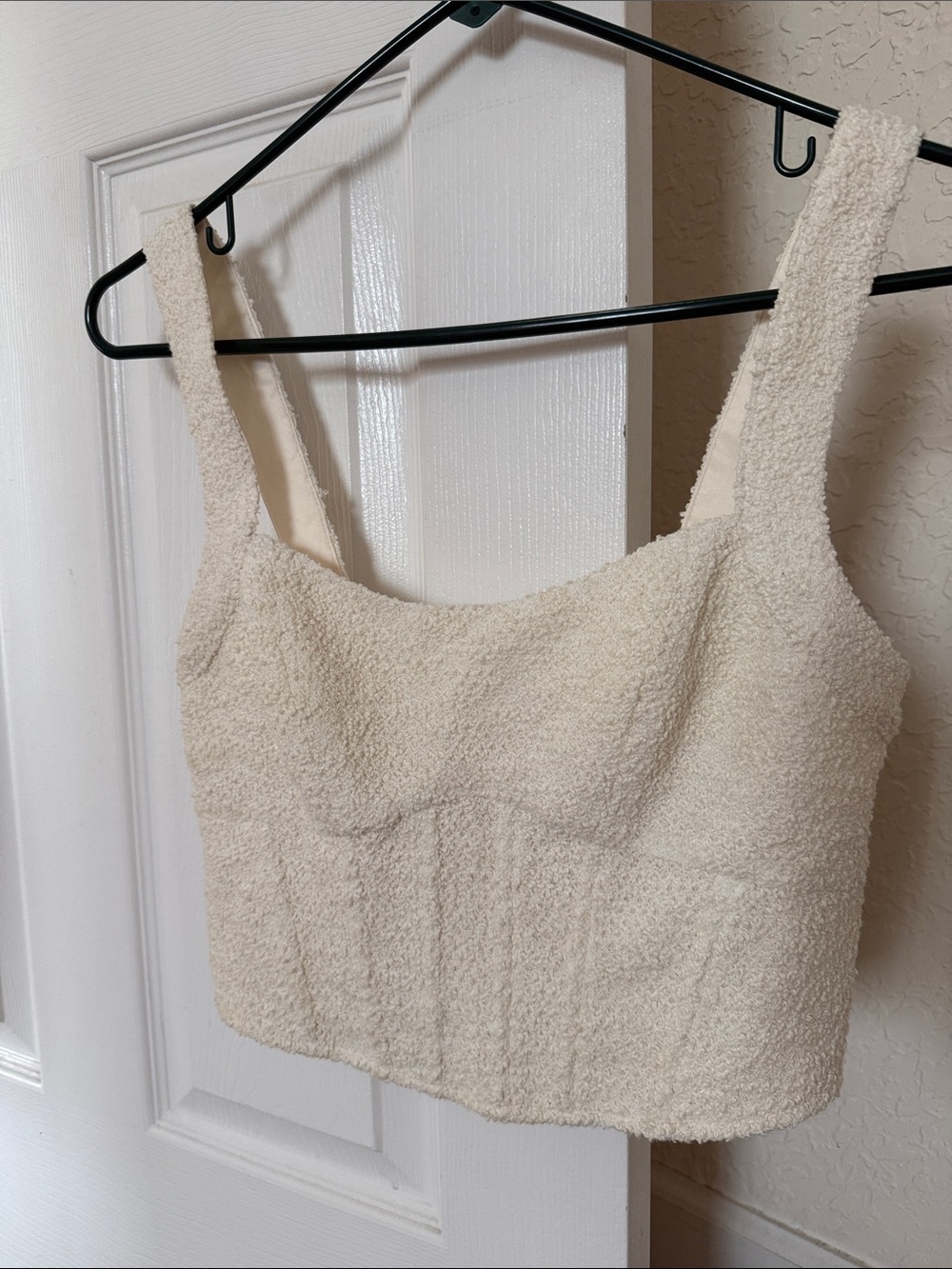 H&M Cream Textured Crop Top